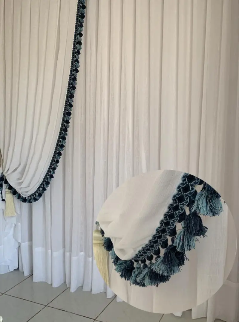 Xale decorativo em cortina — Artmari Decor SC