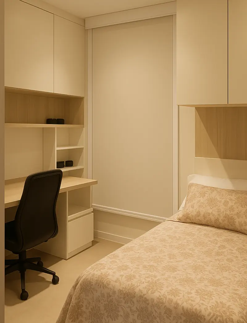 Persiana blackout sob medida em quarto — Artmari Decor Piçarras SC