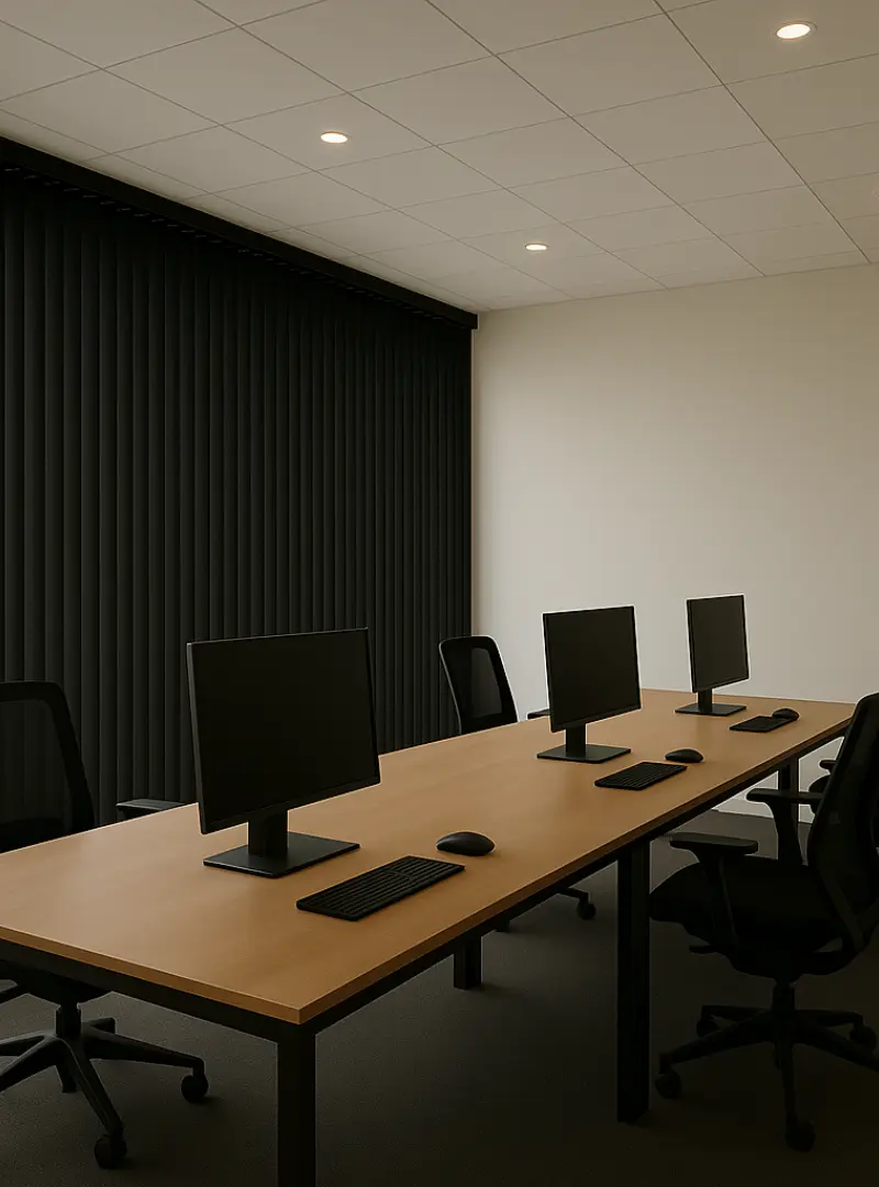 Persiana Vertical Blackout em apartamento — Artmari Decor Camboriú SC
